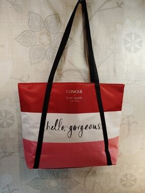 kate spade Clinique Collaboration Red, White & Pink Stripe Tote